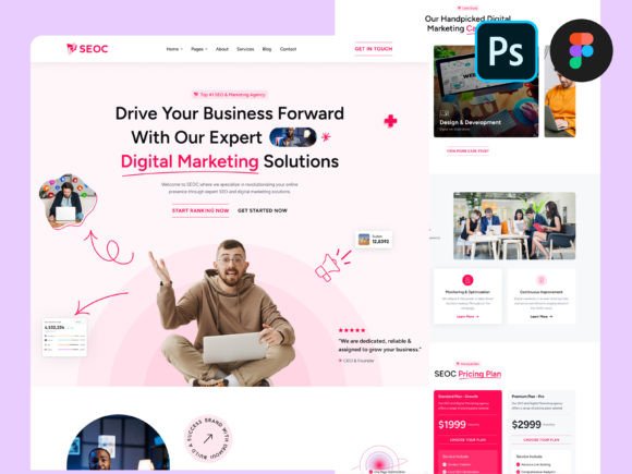 Download SEO &amp; Digital Marketing Figma Design PSD - Design Collection
