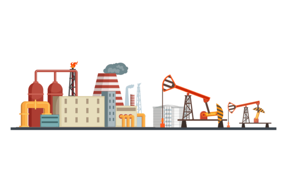 Download Oil Mining Industry Buildings. Fuel Refi - Building Collection