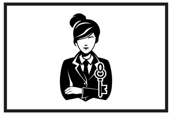 Download Real Estate Agent Silhouette with Key - Key Collection