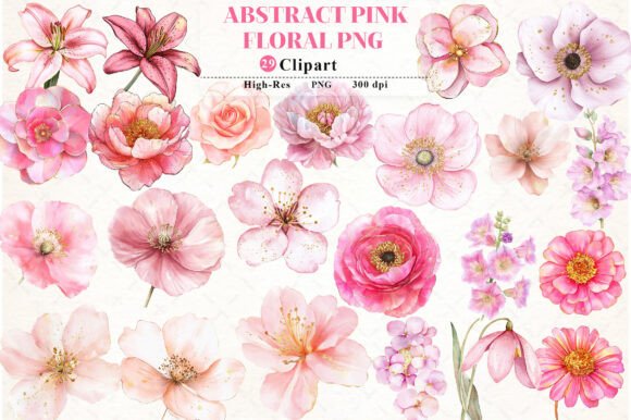 Download Abstract Pink Flower Clipart - Pink Collection