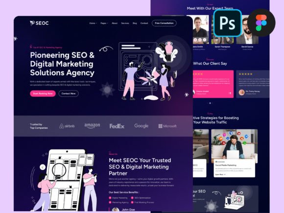 Download SEO &amp; Digital Marketing Figma Design PSD - Design Collection