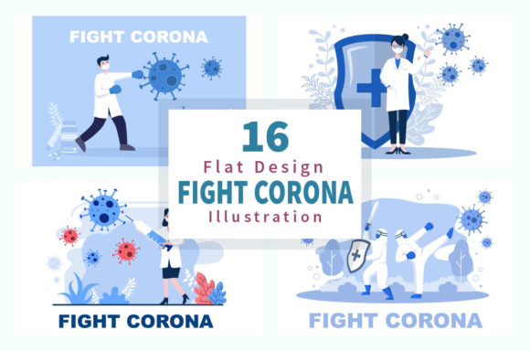 Download 16 Fighting with Corona Virus Design - Design Collection