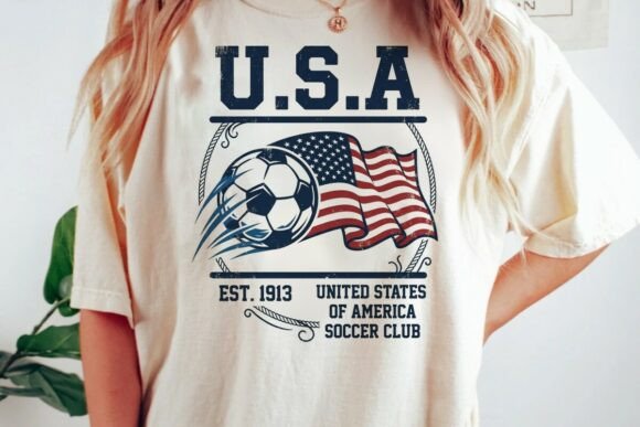 Download Usa Soccer Vintage Flag Graphic - Graphic Collection