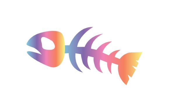 Download Fishbone Pastel Metallic Sticker Design - Design Collection