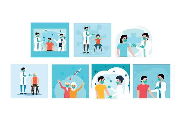 Download Bundle Vaccine Injection Flat Design - Design Collection
