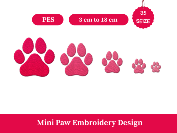 Download Mini Paw Print Embroidery Design - Design Collection