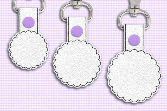 Download Scalloped Circle Blank ITH Key Fob - Key Collection