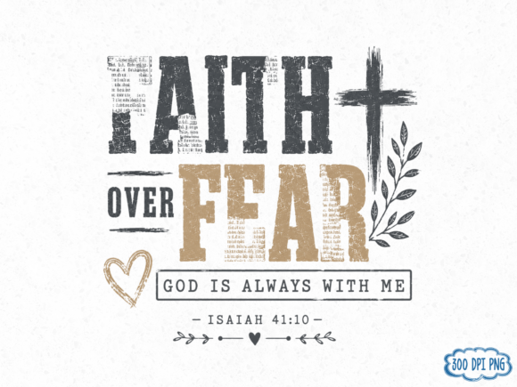 Download Faith over Fear PNG Design, Christian Sh - Design Collection