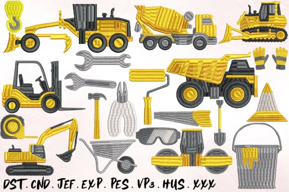 Download Construction Machinery Embroidery Design - Design Collection