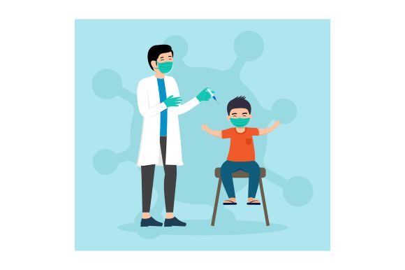 Download Doctor Inject Vaccine in Flat Design - Design Collection
