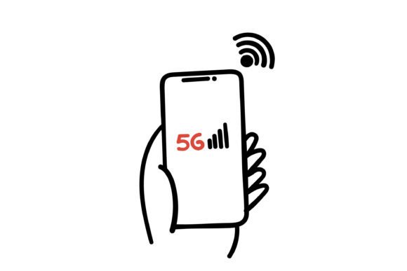 Download Doodle Cell Phone with Network Signal - Network Collection