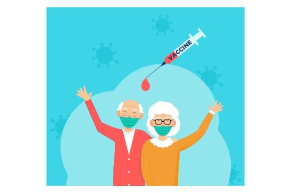 Download Vaccine for Elderly Concept Flat Design - Design Collection