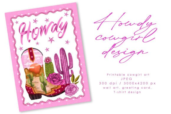 Download Howdy Soft Pink Feminine Western Art - Pink Collection