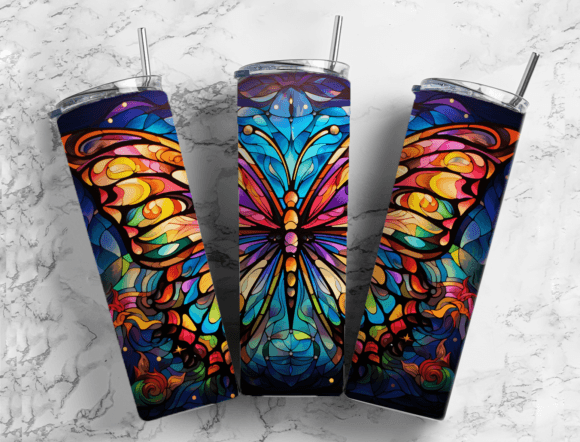 Download Oil Slick Butterfly 20oz Tumbler Design - Design Collection