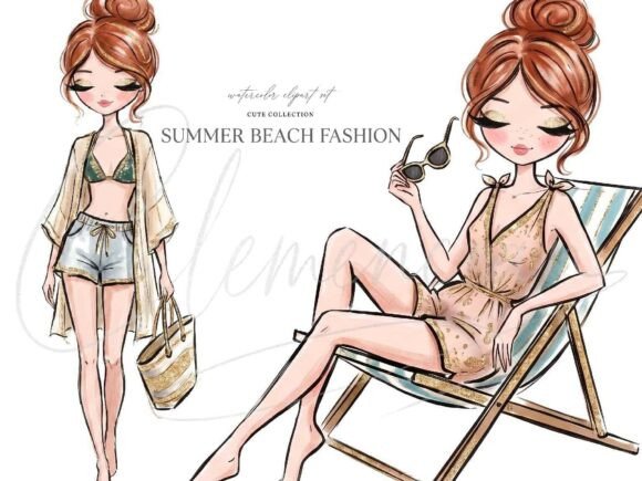 Download Beach Fashion Girl Clipart PNG - Fashion Collection